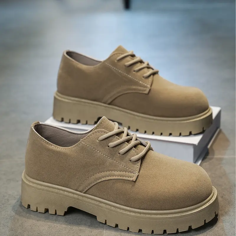 Size runs small, please order one size up.Men's Pu Leather Footwear Sandpaper Thick Sole Work Office Shoes, Office Commuting Shoes / Large Head Casual Leather Shoes, Anti-Slip Height-Boosting Commuter Shoes, Walking Shoes