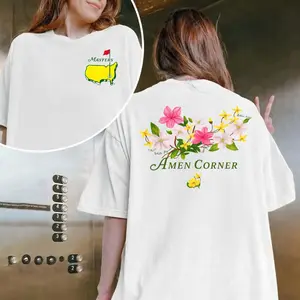 Amen Corner Floral Golf T-Shirt, Spring Tournament Inspired Graphic Tee for Men Women, Vintage Golf Lover Shirt, Premium Cotton Casual Tee, Trendy Golf Streetwear, Golf Fan Gift