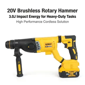 Dewalt DCH263 Wireless Hammering Tool Durable Mechanical Processing Apparatus Applied To Indoor Renovation Outdoor Building Projects And Common Drilling Tasks With Excellent Multi Material Adaptation Capacity