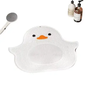 Silicone Duck Massage Suction Cup Foot Pad, Non-Slip Bath Mat, Shower Room Floor Mat, Foot Scrubber Tool, Bathroom Accessories