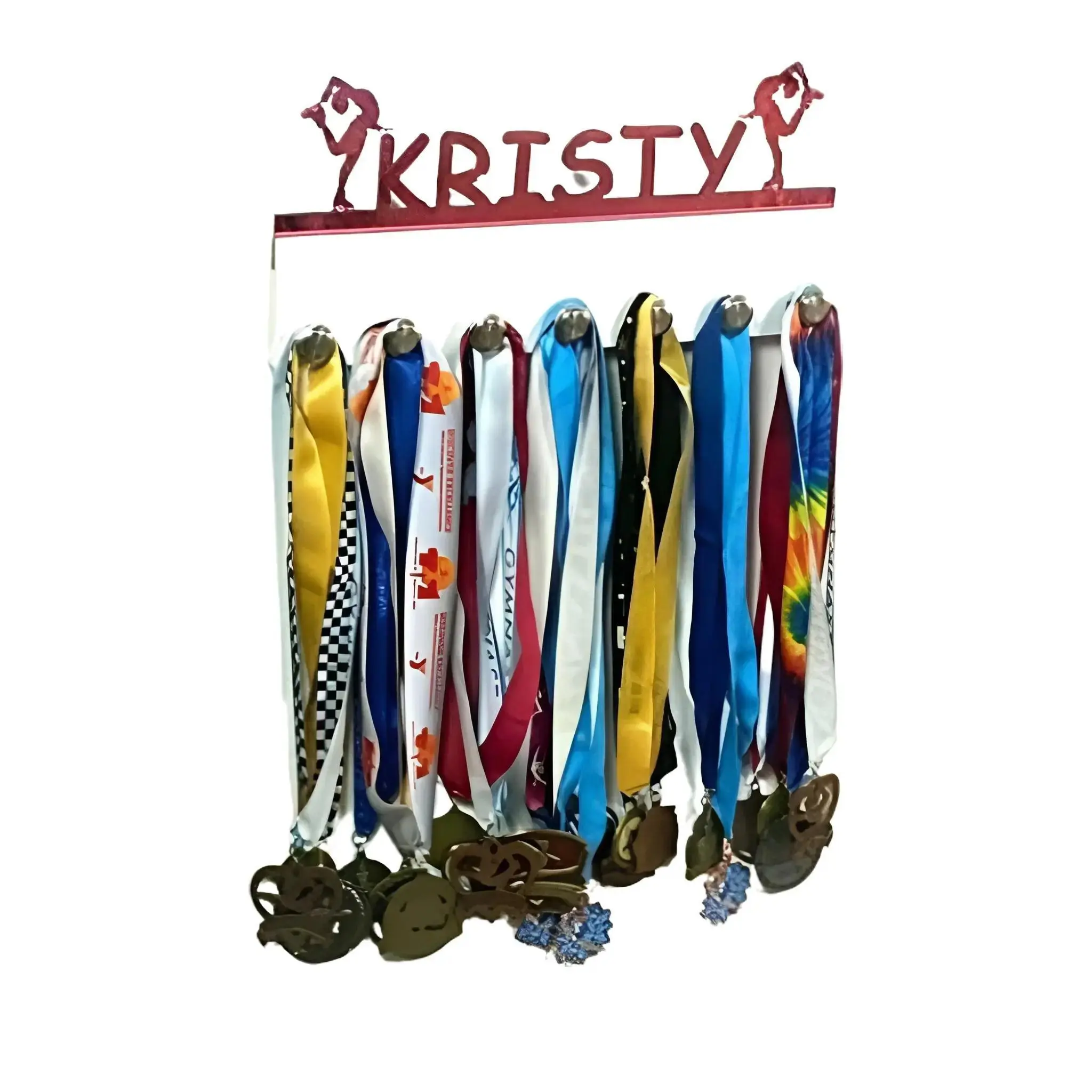 Personalized Ice Skater Medal Holder | Custom Wall Display Rack for Skating Awards | Handmade Medal Hanger Organizer | Figure Skating Room Décor & Storage