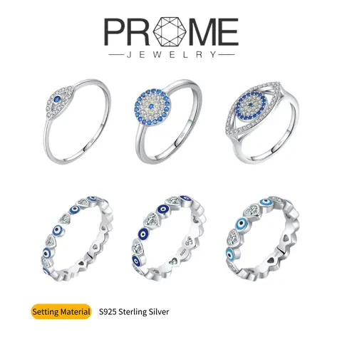 Women's S925 Sterling Silver Inlaid Evil Eye Statement Ring (SR012) - Female, Approximately 2.8g, Hypoallergenic, Durable, Bold, Unique Charm, Elegant, Layerable, Daily Wear, Thoughtful Birthday Gift, Exquisite Trendy, Lucky Amulet