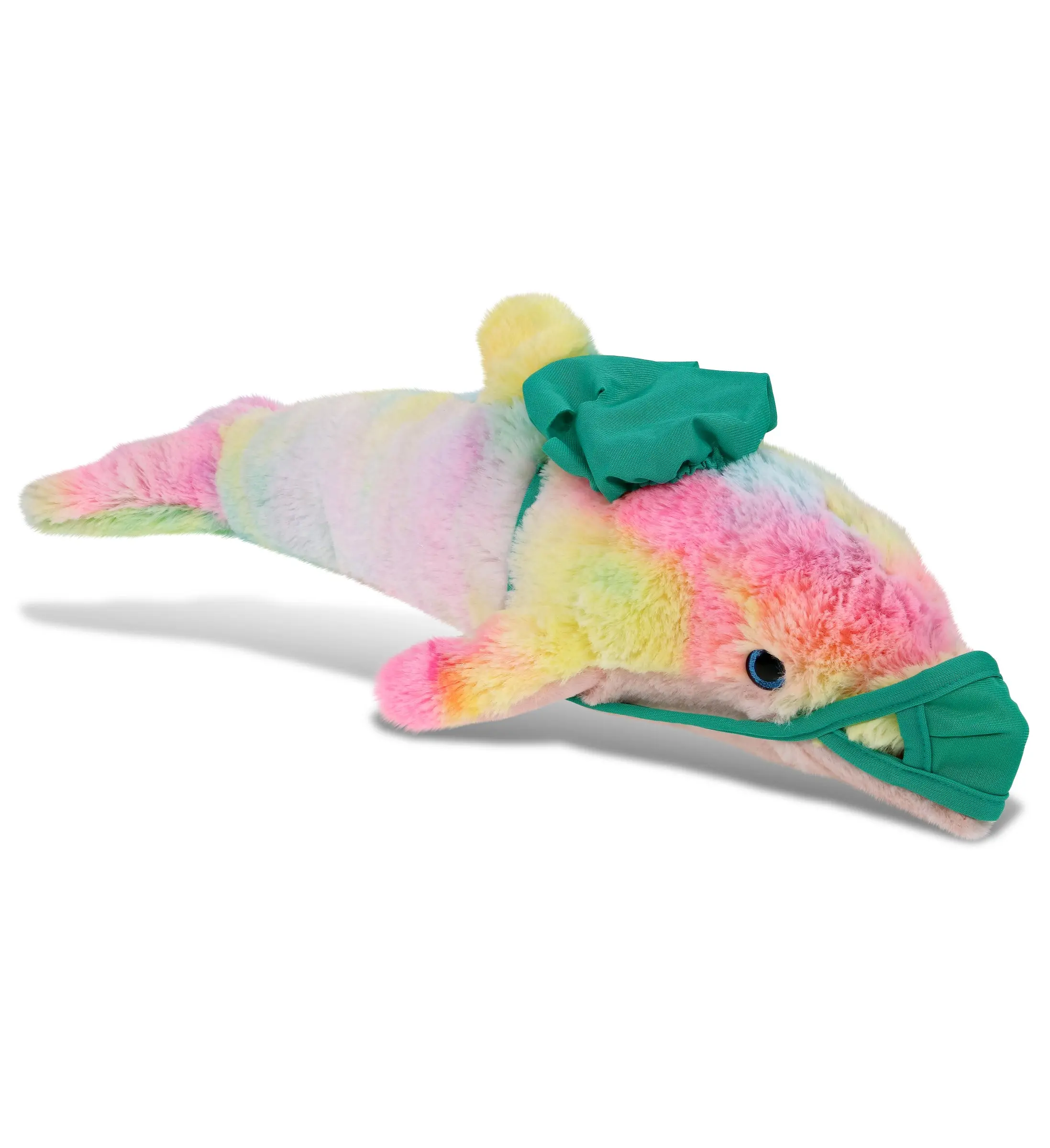 DOLLIBU 18" Doctor Theme Rainbow Dolphin Plush Stuffed Toy - Super-Soft Polyester Fluffy Pretend Play Toy for Ages 0+, Plush Stuffed Toys, Fluffy Stuffed Toys