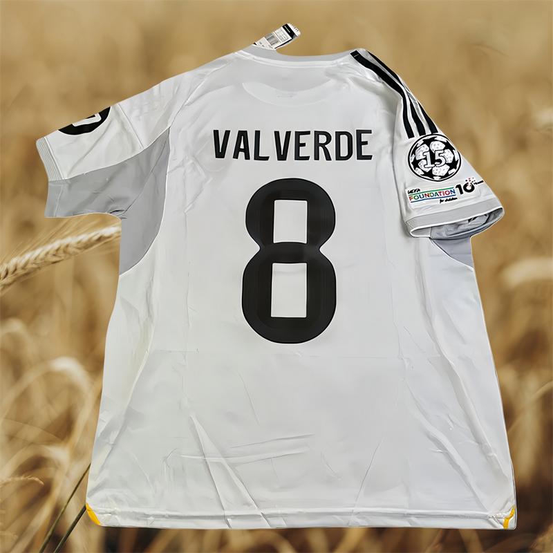 25-26 New VALVERDE White 8 Short Sleeve Soccer Jersey