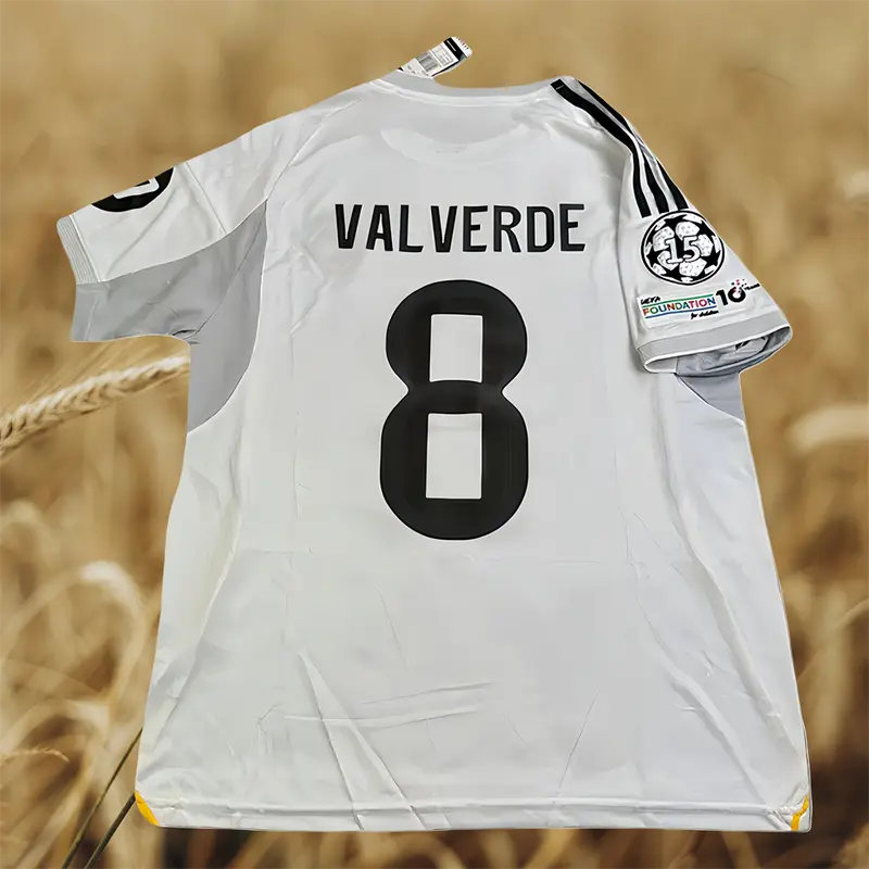25-26 New VALVERDE White 8 Short Sleeve Soccer Jersey