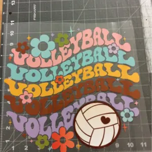 DTF Print Volleyball Floral Colors Sports Volleyball High School / College / University Mascot Ready to Heat Press Sheet
