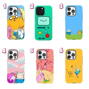 Cute Adventure Time Characters Collage Design Fan Art Magnetic Tough Case Phone Cover for Cartoon Network Fans Durable Protective Magsafe Case Funny Accessory Shockproof Cellphone Casing