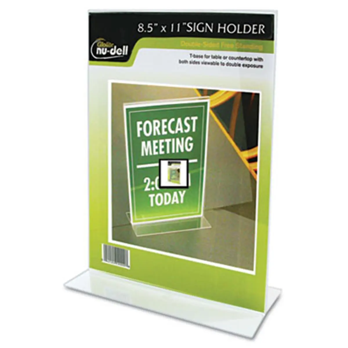 212 MAIN Clear Plastic Sign Holder, 8.5x11 Size, Bottom-Load, Self-Standing Stand-Up Display for Office Filing & Stationery Supplies