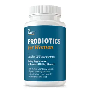 Dr. Tobias Probiotics for Women - 60 Capsules, 30 Servings | 5 Billion CFUs Plus Prebiotics & Cranberry Extract for Urinary Tract Health for Women, Supports Digestive & Immune Health