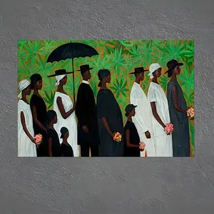 A Wooden Frame Funeral Procession Poster Can Be Used For Birthday Party Decorations, Mother'S Day, Easter Children'S Day And Other Holidays, Suitable For Living Rooms, Bedrooms, Dining Areas, Very Suitable For Room Decoration. Ornaments Print