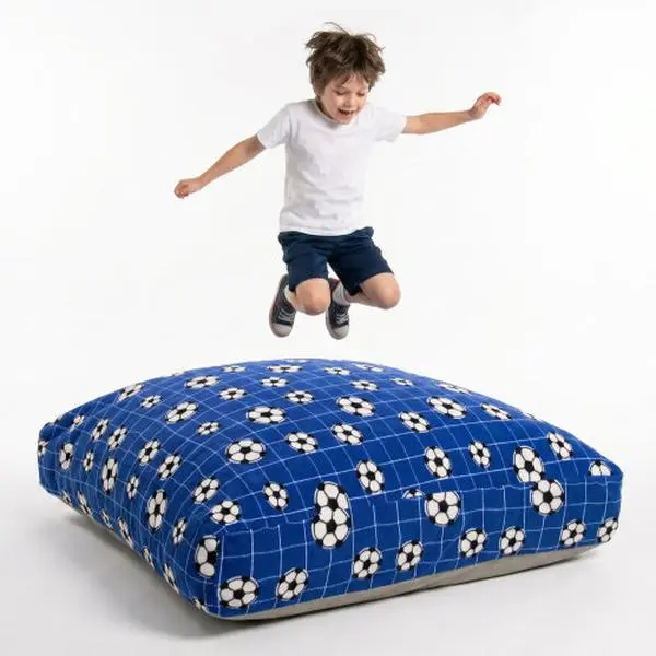 60" x 60" Sensory Crash Pad for Kids & Adults, Foam-Filled Crash Mat with Soft Fleece Cover, Non-Slip Bottom, Removable Washable Cover for Jumping, Relaxing & Play