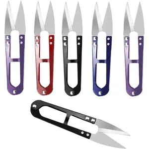 Small Threading  4.5 Inch Vintage  Detail Shears with Artificial Leather Cover Stainless Steel Tip Dressmaker Shears DIY Tools for Embroidery Crochet Craft Needlework