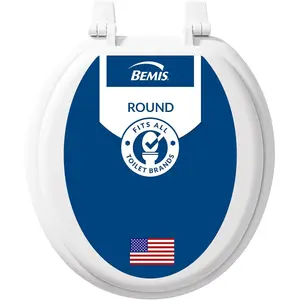 400TTA Economy Durable Wood Toilet Seat, Made in USA, Round, White