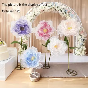 Large Artificial Peony Flower, European Style Wedding Sign-In Background, Realistic Paeonia Decor, Outdoor Garden, Home Stage Props