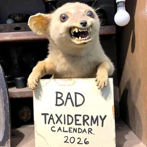 2026 Bad Taxidermy Wall Calendar, Funny Animal Fail Photos Calendar 2026, Monthly Calendar, Prank Gifts, White Elephant Christmas Gifts