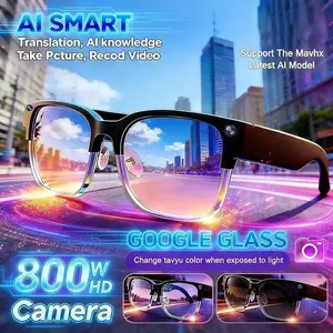 Self-Contained Ai Photography Glasses, Smart Glasses Camera, 8mp HD Imaging, Interpolated Up to 32mp, Voice Wake-Up, Object Recognition, Smart Translation,High-definition photo and video shooting with anti-shake dual microphones and noise reduction effect