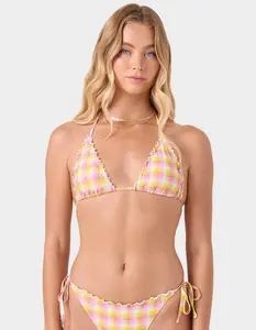 ROXY  Womens Check Me Out Mini Tiki Triangle Bikini Top