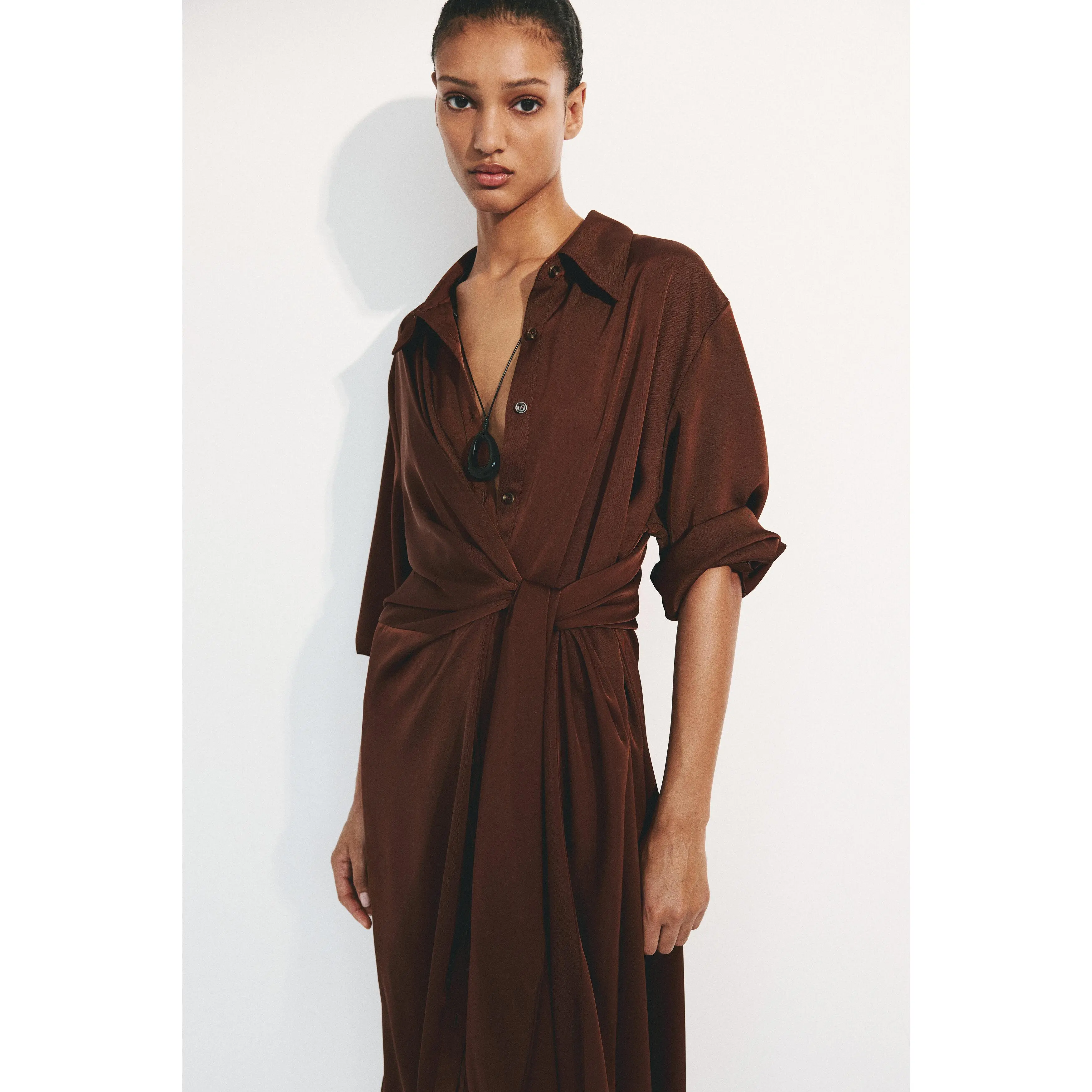 H&M Tie-detail shirt dress H&M Tie-detail shirt dress