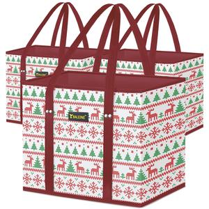 3Pk Reusable Grocery Sacks Bags, Compact Shopping Bags with Strong Bottom & Ergonomic Handles Summersale Dealsforyou