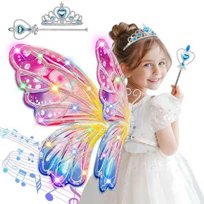 Butterfly Wings, Wand W/ Headband Set For Girls - 3PC – Wanna Party - View #10