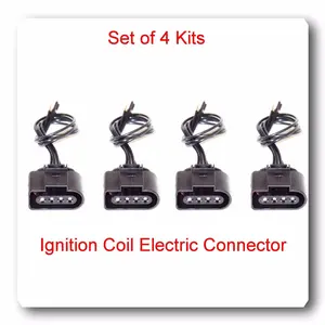 Set 4 Ignition Coil Electric Connector Repair Kit Harness Audi VW Jetta Passat