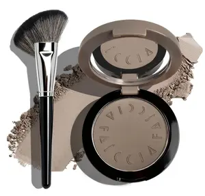Okerker Cool Toned Contour Palette with Mirror, Taupe Grey Contour Powder for Fair Pale Light Cool Toned Skin, Nose Contouring Bronzer Powder with Face Brush