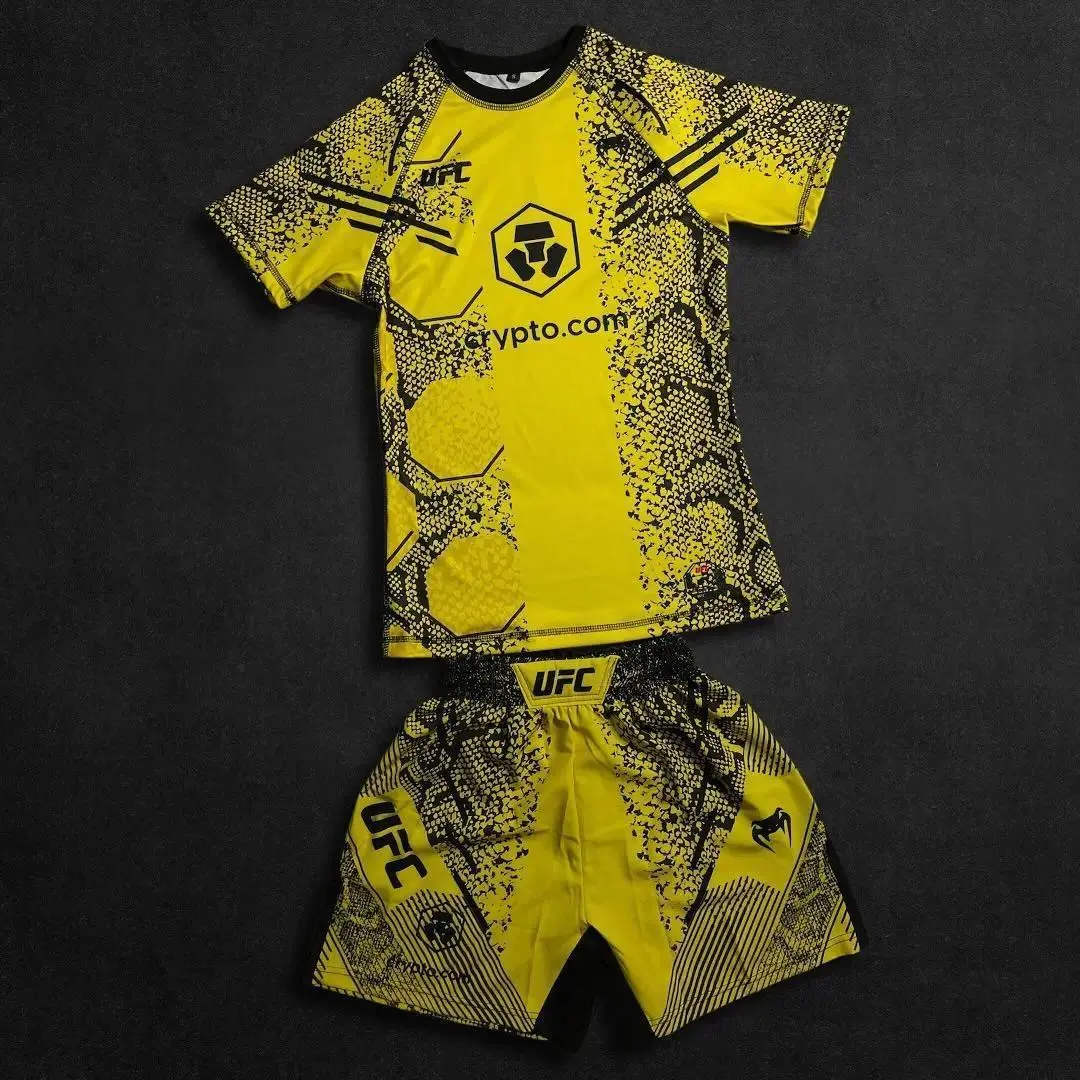 UFC New Octagonal Cage Fighting Night Men's and Children's MMA Loose Breathable Speed Drying Boxing Training Sports Set