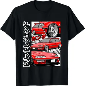Japanese old-school JDM tuning car Casual Short sleeve Cotton T-Shirt