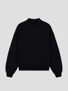 Mock Neck Sweatshirt in Black - Core