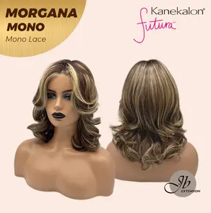 JBEXTENSION MORGANA MONO Monofilament Handmade Wig 6X5 Full Monofilament Hand Tied Top Wig 13 Inches Hazelnut Blonde Highlight Mono Lace Wig With Anti-slip Silicone Strips Glueless Wig MORGANA MONO【BENDY EAR TABS】