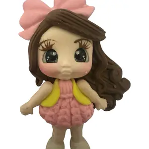 Clays Hand Made Character with Pink and Yellow Details Handcrafted Item for Pen Tops Clip Bows Key Chains & More DIY Projects