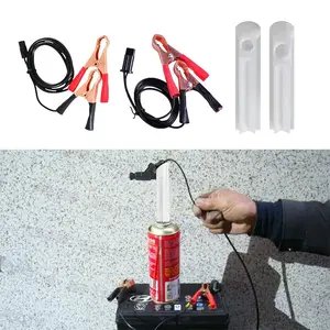 4PCS Car Fuel Injector Cleaner Tool Kit, Anti-corrosion Automotive Fuel Injector Flush Adapter Tester DIY Cleaning Tool Kit with Test Lead, 12V 24V Universal for SUV Truck RV