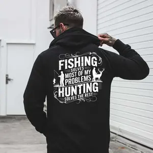 Fishing Solves Most of My Problems Hunting Solves the Rest Funny Dad Grandpa Husband Boyfriend T-Shirt, Sweatshirt, Hoodie