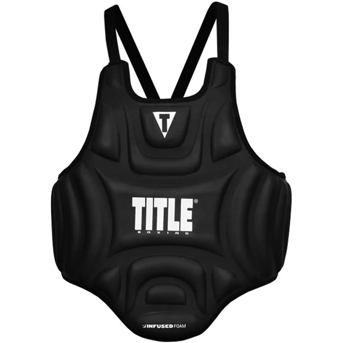 Title Boxing Infused Foam Influence Body Protector - Black, Lightweight Full Coverage Gear with Adjustable Shoulder and Back Elastic Straps for Trainers, Athletes, Cushioned, Shock Absorbency