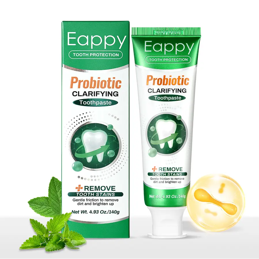 Eappy Probiotic Deep Stain-Removing & Whitening Toothpaste – Gentle on sensitive teeth, provides long-lasting minty fresh breath; daily oral care toothpaste (140g).