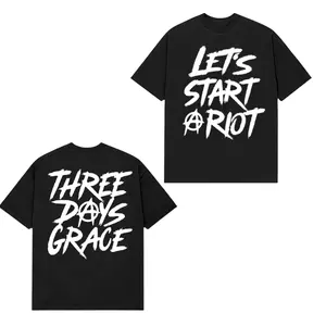 Three Days Grace Let’s Start A Riot T-Shirt – Alternative Rock Graphic Tee, Double Sided Band Shirt, Metal Fan Gift