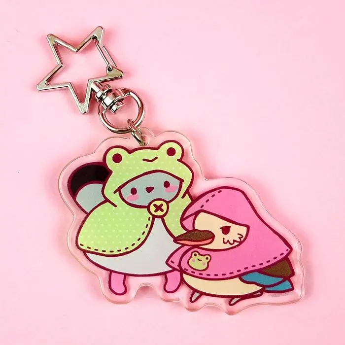Poe the Pigeon - Poe & Kookaburra Acrylic Charm with Golden Star Clasp