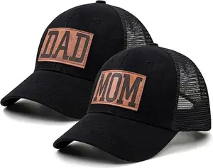 Mom and Dad Hats - Adjustable Baseball Caps for Couples, Black, Gift for Parents