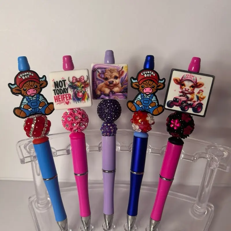 Multicolor Beaded Smooth-Writing Unique Aesthetic Pens - Customizable Office Stationery, Beading & Beads Jewelry Making DIY Craft Tools, Personalized Gifts for Daily Writing