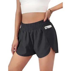 Women's Quick-Dry Running Shorts Workout Sport Layer Active Shorts with Pockets 1.75"Gift