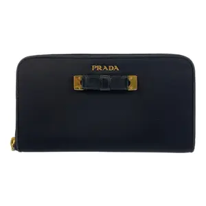 Pre-owned PRADA Nylon Small Leather Goods Long Wallet