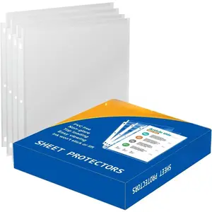 300PCS Non-Glare Sheet Protectors 8.5 x 11, Page Protectors Reinforced 3 Holes, 2 Mil Thick Top Loading Page Protectors, Plastic Sleeves for 3 Ring Binder, Acid Free & Archival Safe
