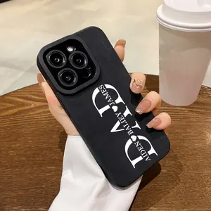 Customized Big Letter DAD and Children Name Personalized Phone Cover Compatible with iPhone 17 16 15 14 13 12 11 Pro Max Faux Leather UV Printing Phone Case for Men Family Father's Day/Birthday DIY Gift
