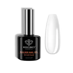 modelones Builder Nail Gel, 7-in-One Clear Gel Builder for Nail Thickening, Extension Gel Base Rhinestone Brush Nail Art
