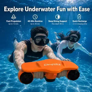 Orange Dual Motor Underwater Sea Scooter 40 Min Runtime Floating Design for Snorkeling Pool Fun Family Adventure