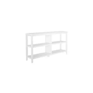 NewRidge Home Goods  2-Tier Low Wooden Bookcase, White