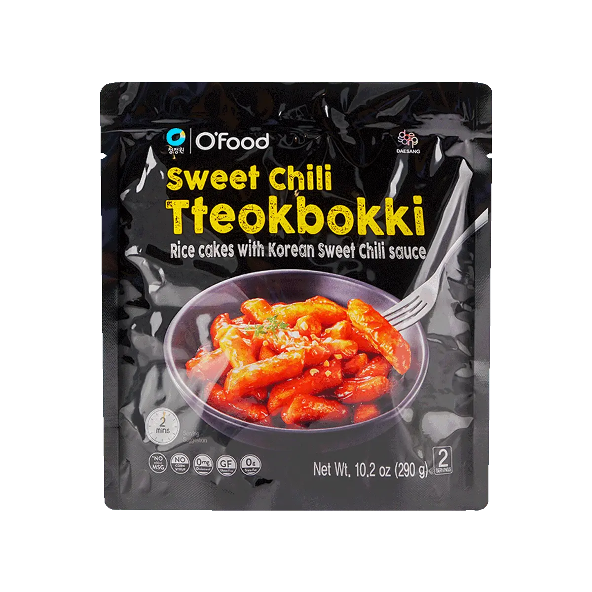 O'Food Sweet & Spicy Tteokbokki - Instant Korean Rice Cakes in Chili Sauce, 10.2oz