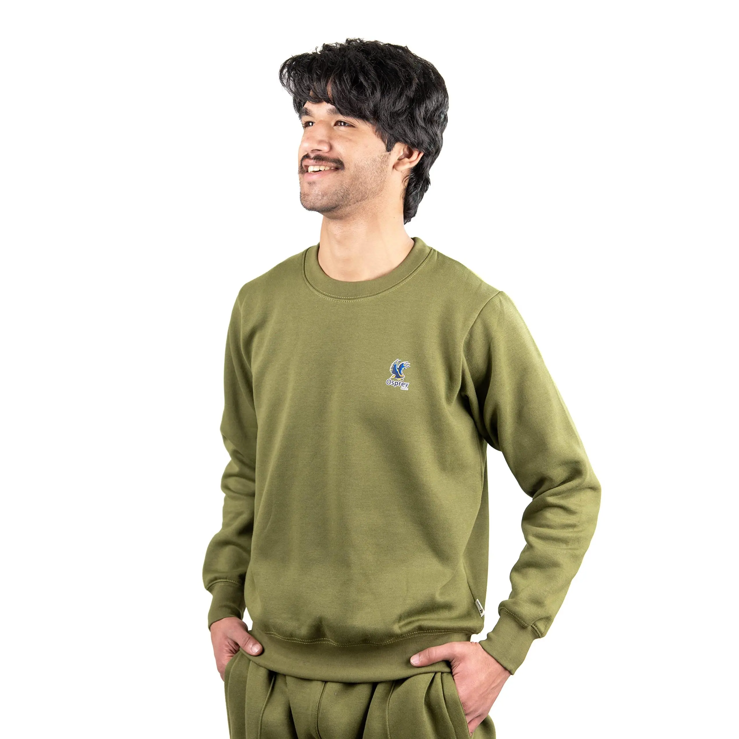 Osprey Premium Fleece Sweatshirt | 60% Polyester 40% Cotton | 300 GSM | Cozy and Stylish Grey