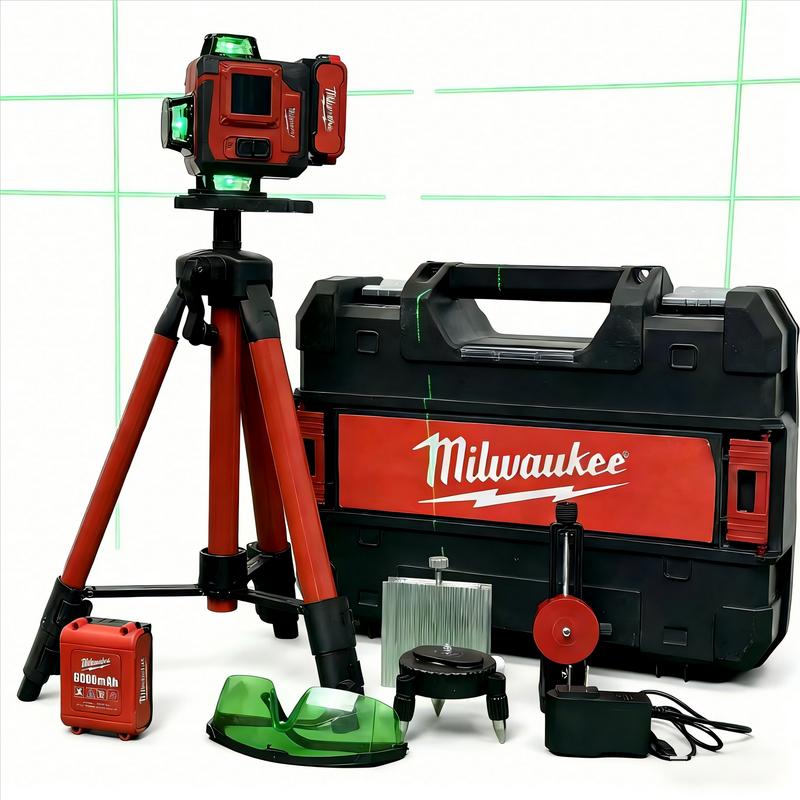 Milwaukee 16-Line 360 Green Laser Level with RemoteControl 4-Side Vertical 3-4D Self-Leveling for Accurate DIYProfessional Use  Tripod Ready
