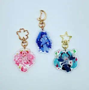 Singing Anime Synth Voices Acrylic Glitter Epoxy Charms